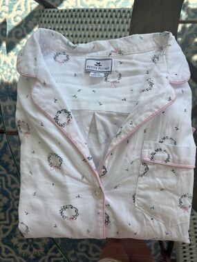 Petite Plume 100% cotton women’s LS top & drawstring pants XS